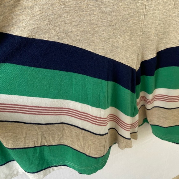 Anthro | Puella | Oatmeal Green Stripes Swing Top Size Medium M - Picture 4 of 6
